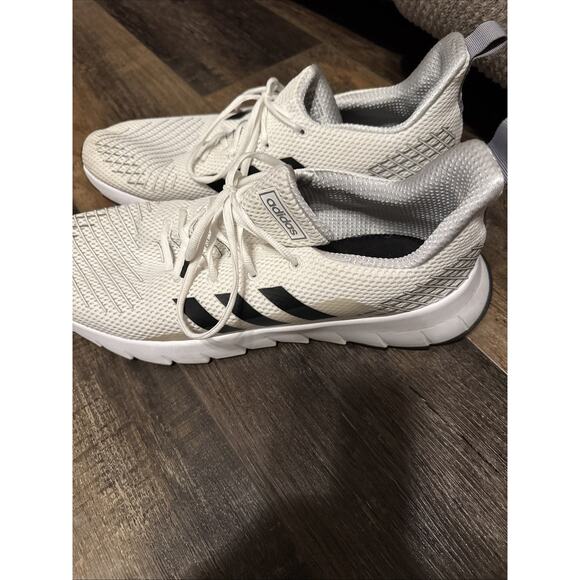 Adidas Used Men 13 Asweego F35445 Off-white/Black Mesh Running Shoes Sneakers - Picture 1 of 5